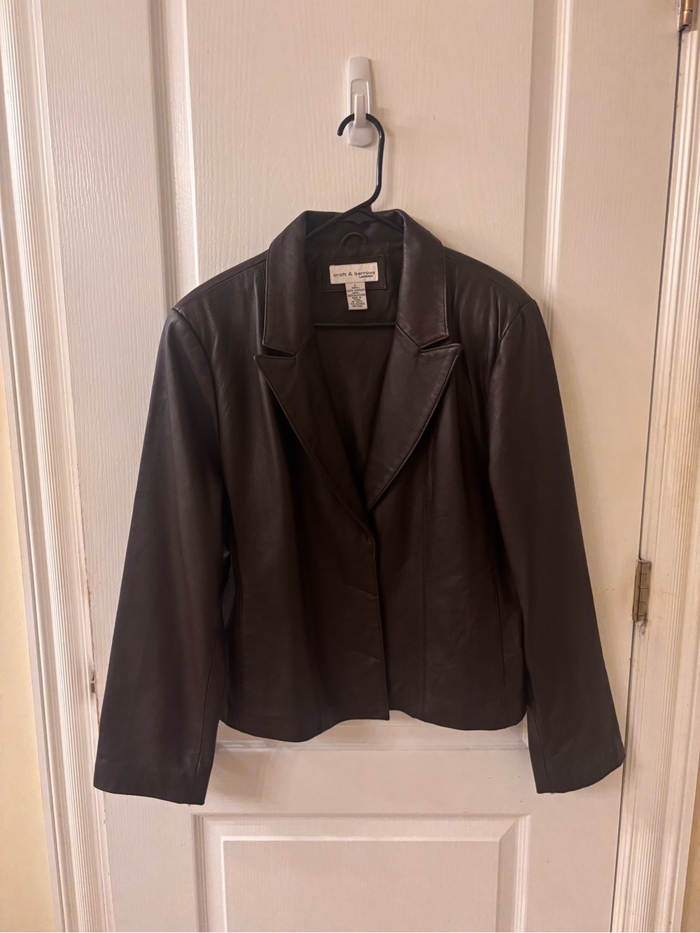 Croft & Barrow Dark Brown Leather Jacket